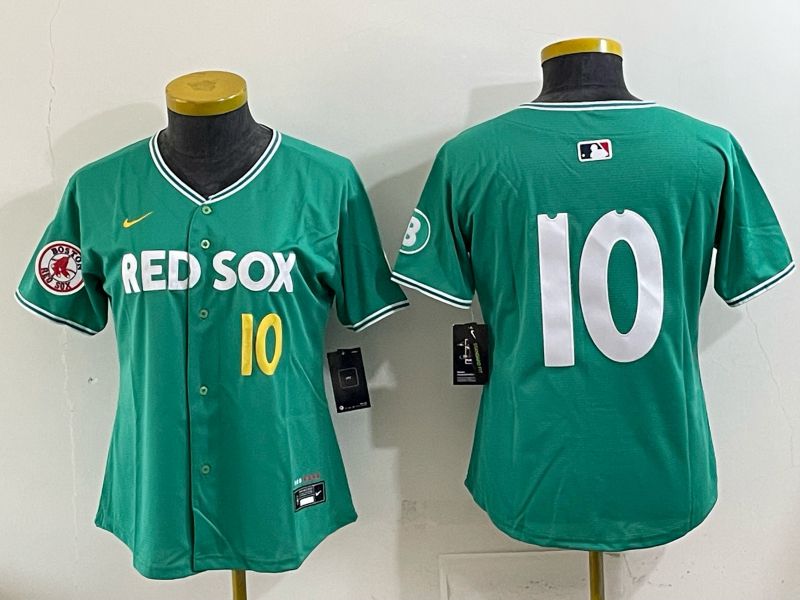 Youth 2025 Boston Red Sox #10 No Name Drak Green Joint Name Nike MLB Jersey 04->women mlb jersey->Women Jersey